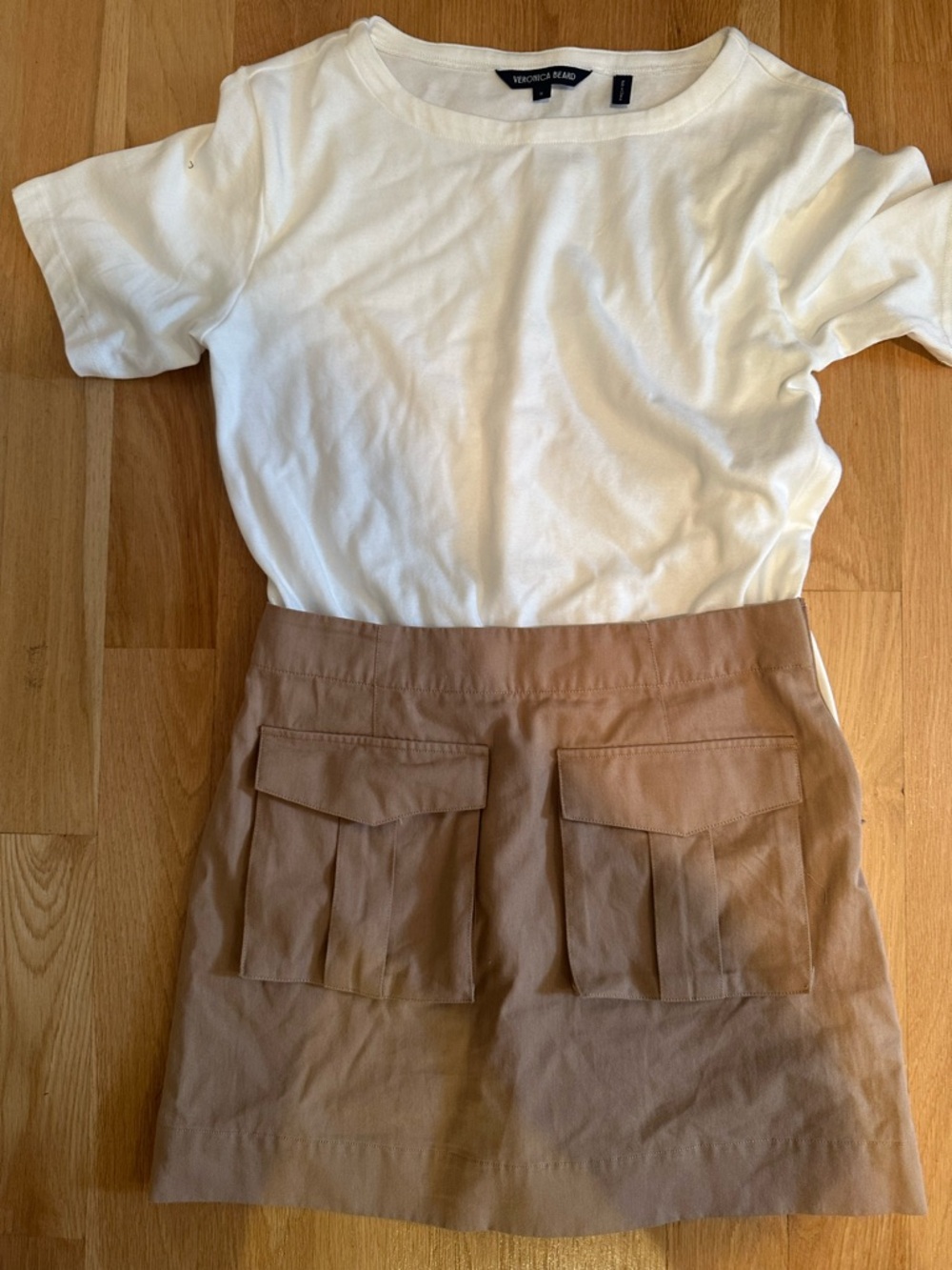 Veronica Beard mixed media dress with cargo pockets